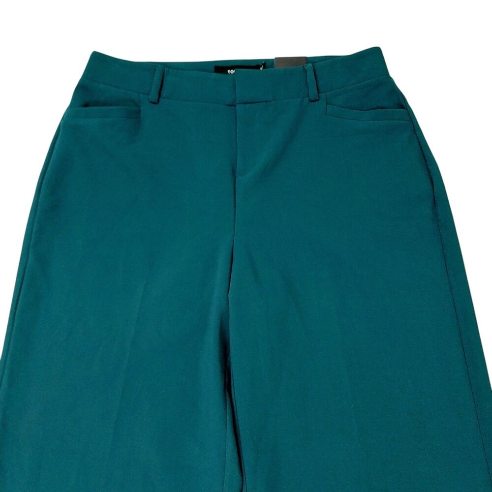 Torrid Structured Wide Leg Pant Trouser Womens 14 Dark Teal Plus High Rise Work - Picture 3 of 11